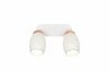 Nowoczesny plafon lampa sufitowa podwójna biała regulowane tuby klasyczna w stylu orientalnym metalowa drewniany dekor BIDAR R81572031 Rl